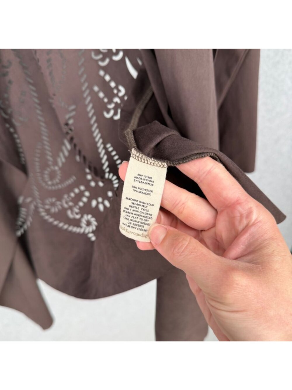 Soft Surroundings Robin Open Front Cardigan Jacket Size S Brown Faux Suede - Picture 6 of 10